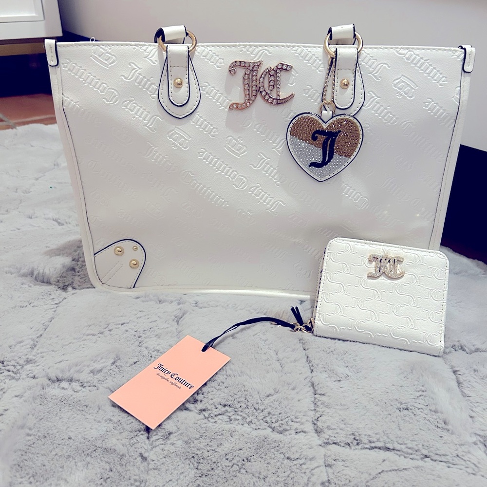 NWT Juicy Couture White Tote Bag and Wallet Set